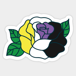 Nonbinary flower Sticker